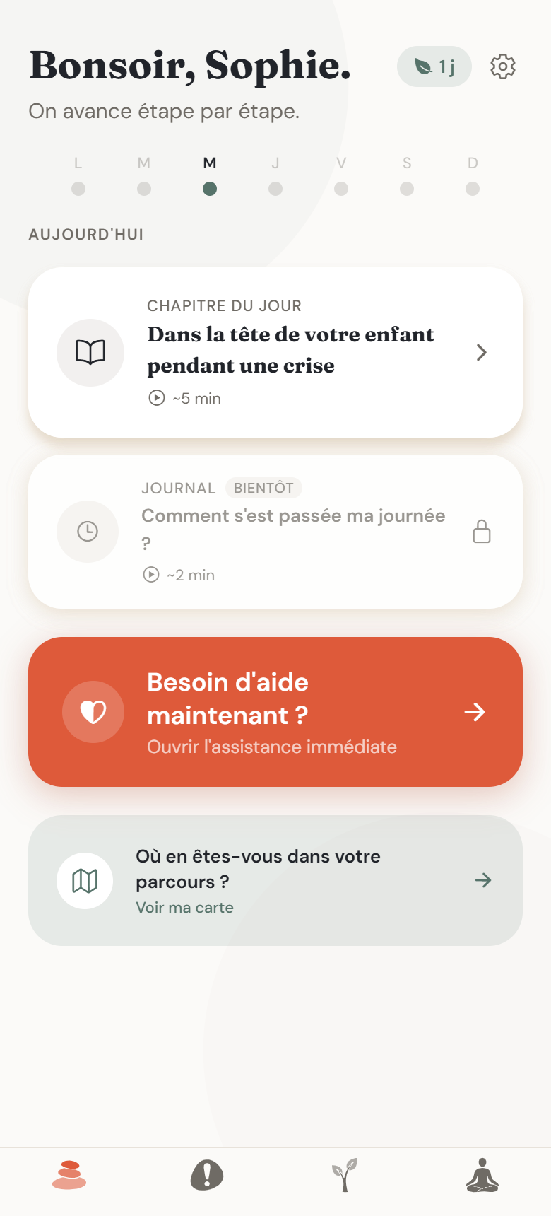 Parent Dojo - Écran d'accueil