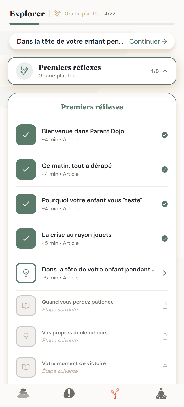 Parent Dojo - Parcours d'apprentissage