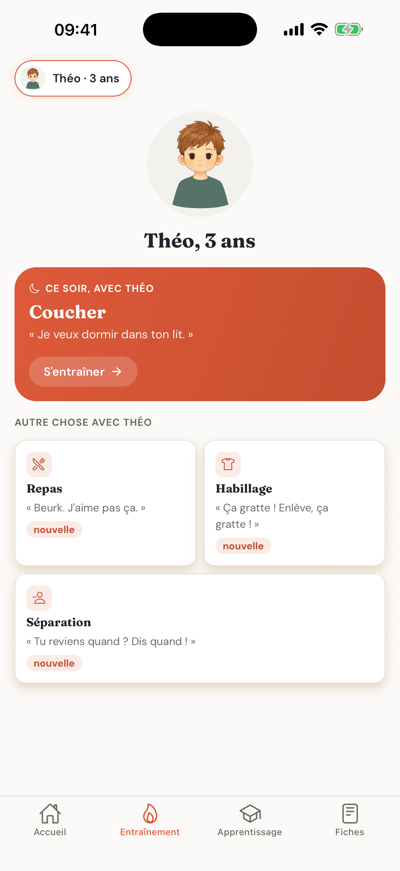 Choisir l'enfant et la situation à travailler