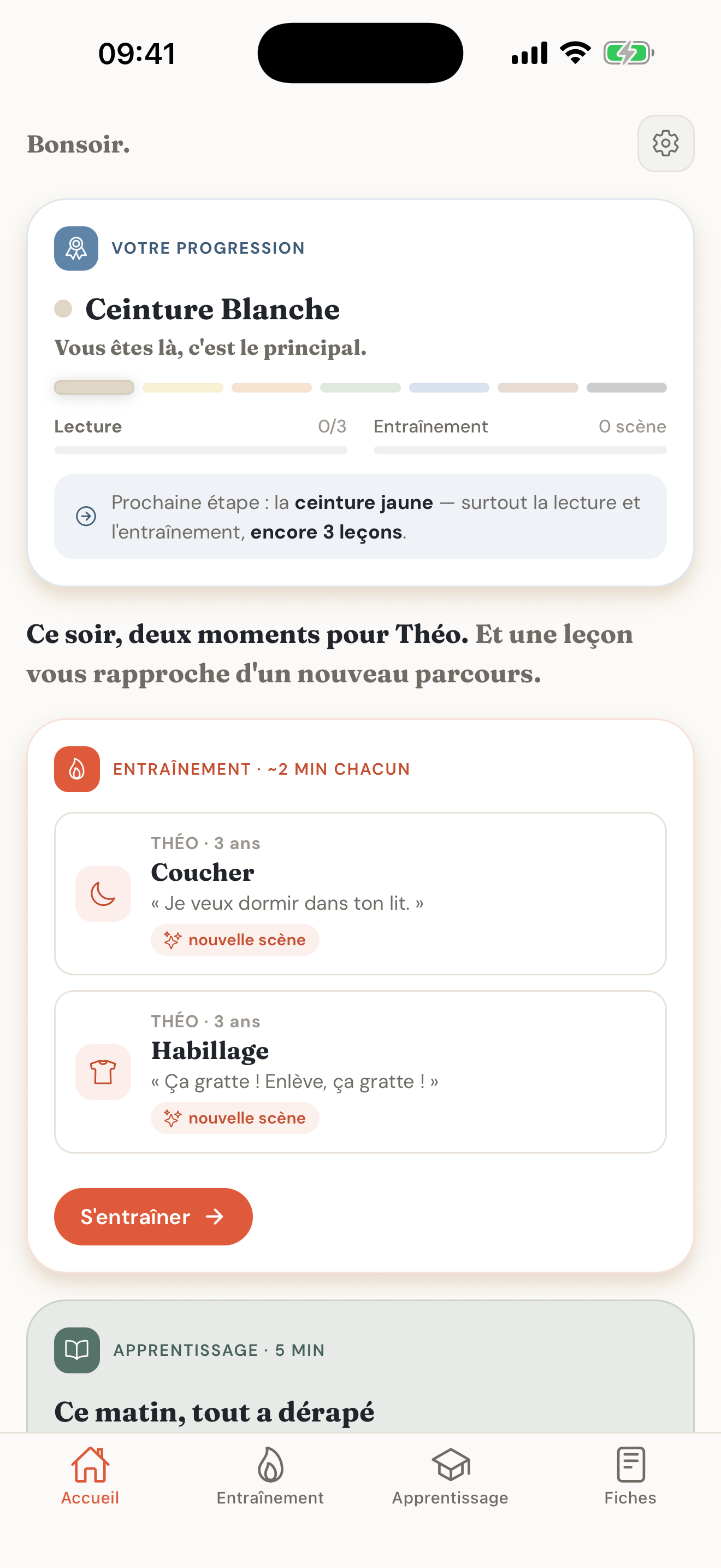 L'accueil de Parent Dojo : la progression en ceinture et les scènes du soir